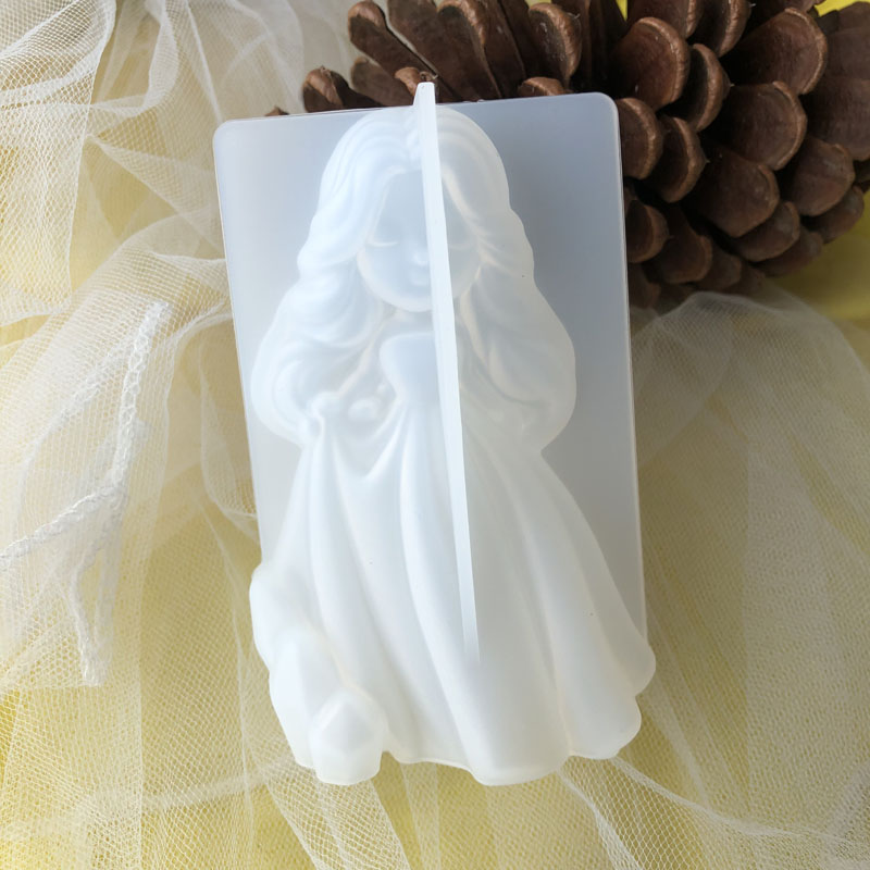 Candle Molds - ثلاثية الأبعاد لطيف الأميرة سيليكون قالب