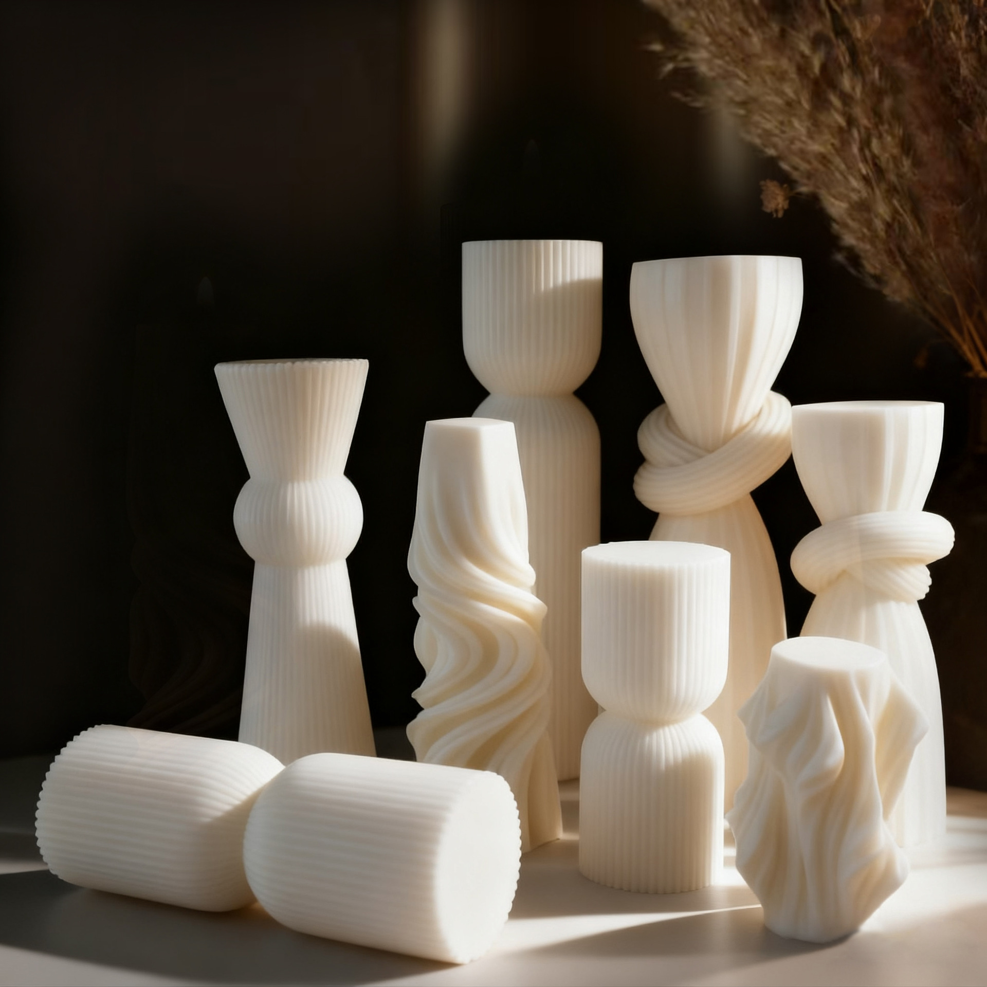 شمعة معطرة بيضاء بتصميم اسكندن - مراجعة Candle Molds وسعره